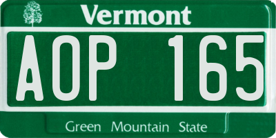 VT license plate AOP165