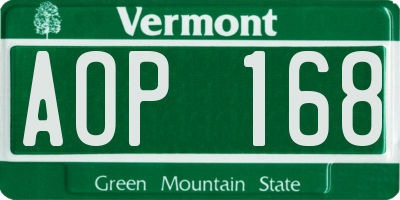 VT license plate AOP168