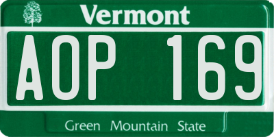 VT license plate AOP169