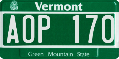 VT license plate AOP170