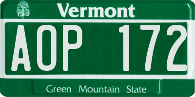 VT license plate AOP172