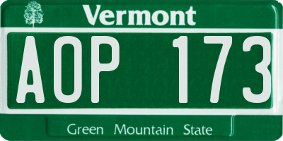 VT license plate AOP173