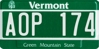 VT license plate AOP174