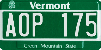 VT license plate AOP175