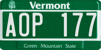 VT license plate AOP177