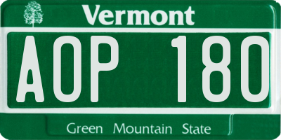 VT license plate AOP180