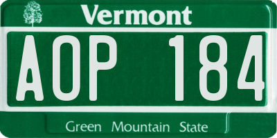 VT license plate AOP184