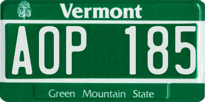 VT license plate AOP185