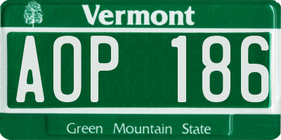 VT license plate AOP186