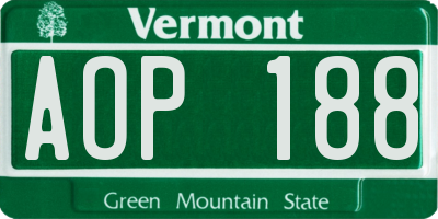VT license plate AOP188