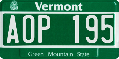 VT license plate AOP195