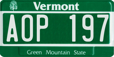VT license plate AOP197