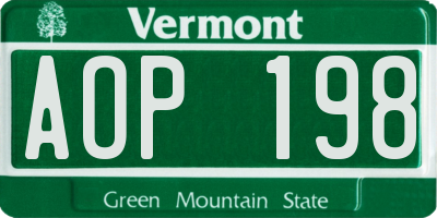VT license plate AOP198