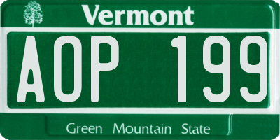 VT license plate AOP199