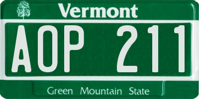 VT license plate AOP211