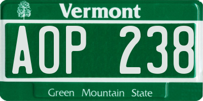 VT license plate AOP238