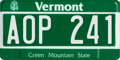 VT license plate AOP241