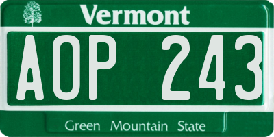 VT license plate AOP243