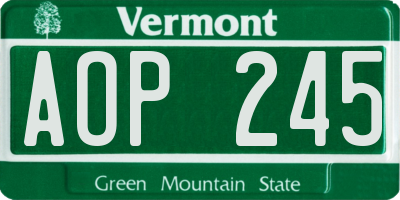 VT license plate AOP245
