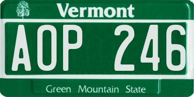 VT license plate AOP246