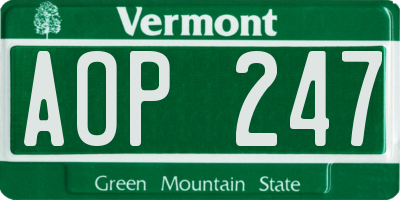 VT license plate AOP247