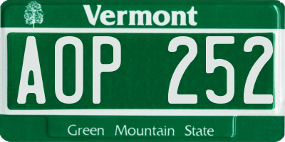 VT license plate AOP252
