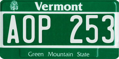 VT license plate AOP253