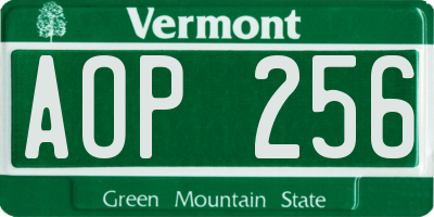 VT license plate AOP256
