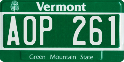VT license plate AOP261