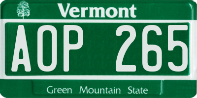 VT license plate AOP265