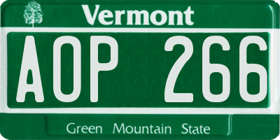 VT license plate AOP266