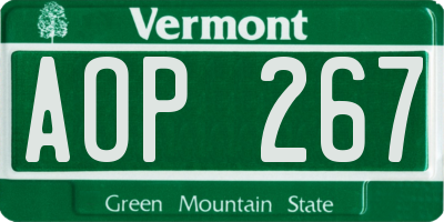 VT license plate AOP267