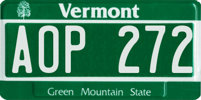 VT license plate AOP272