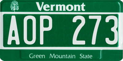 VT license plate AOP273