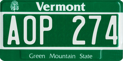 VT license plate AOP274