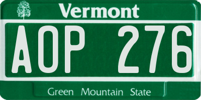 VT license plate AOP276
