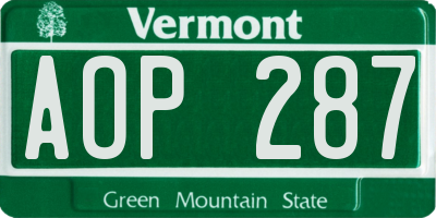 VT license plate AOP287
