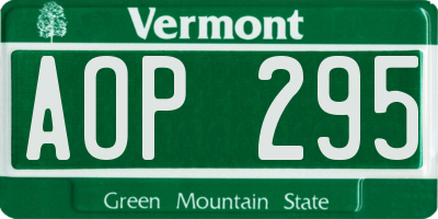 VT license plate AOP295