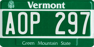 VT license plate AOP297