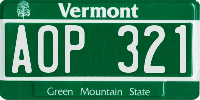 VT license plate AOP321