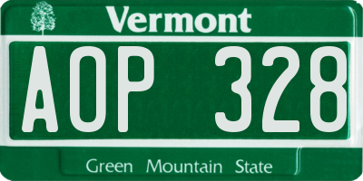 VT license plate AOP328