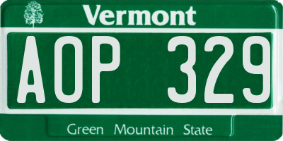 VT license plate AOP329