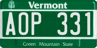 VT license plate AOP331