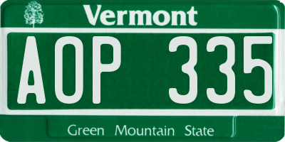 VT license plate AOP335