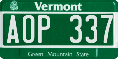 VT license plate AOP337