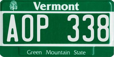 VT license plate AOP338
