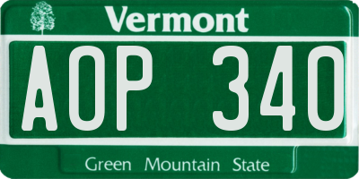 VT license plate AOP340