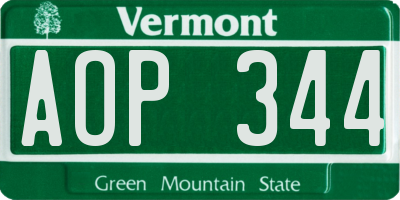 VT license plate AOP344
