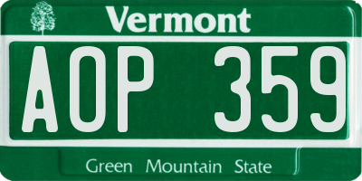 VT license plate AOP359