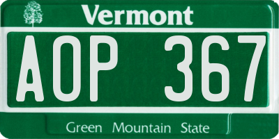 VT license plate AOP367